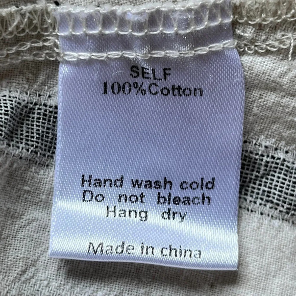 Mod Ref Striped Button Blouse Boxy  Relaxed Ruffle Collar Minimalist Cotton Sz M - Picture 4 of 14